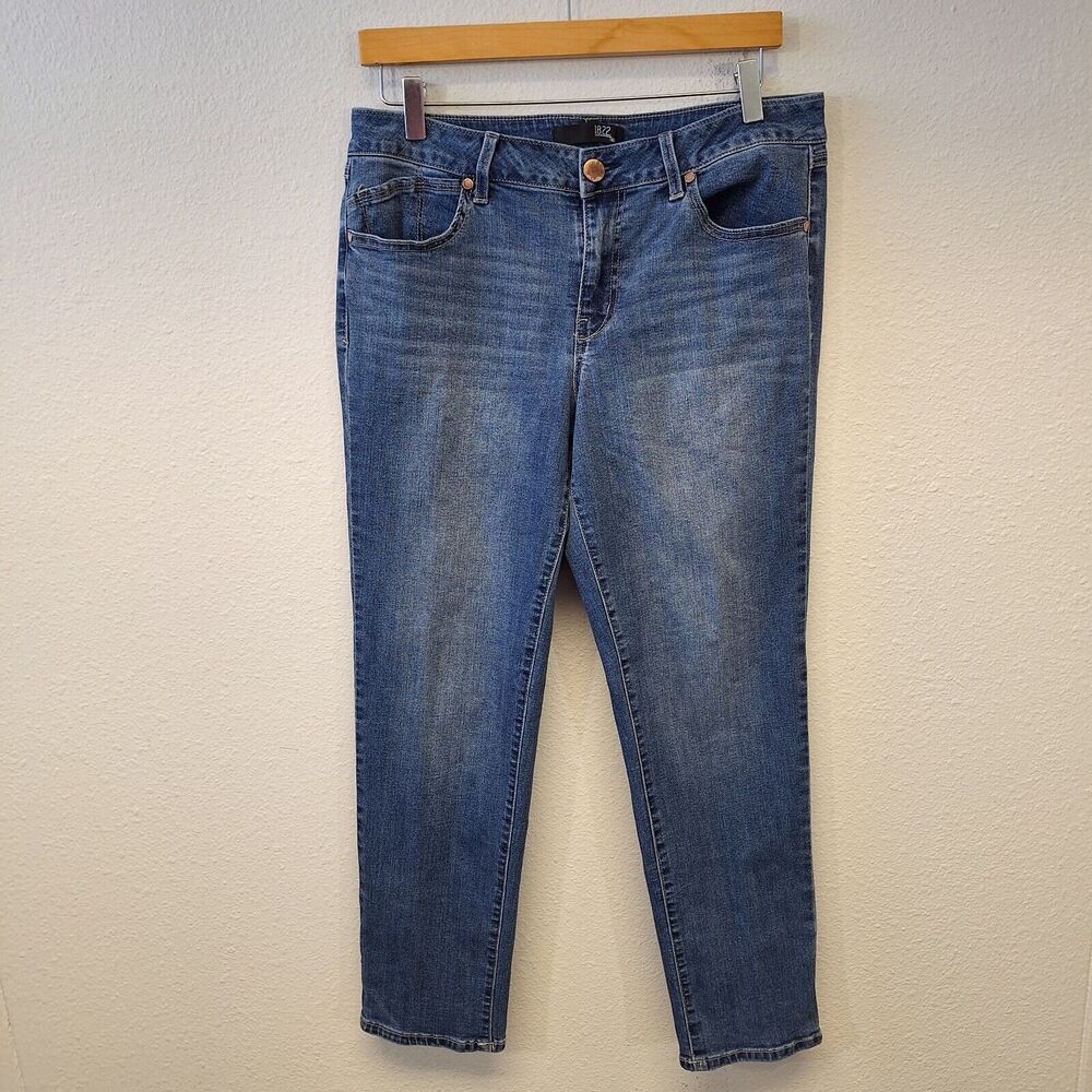 1882 Denim Adrianna Jeans Stretch Mid Rise Skinny Leg Blue Women's Size 12